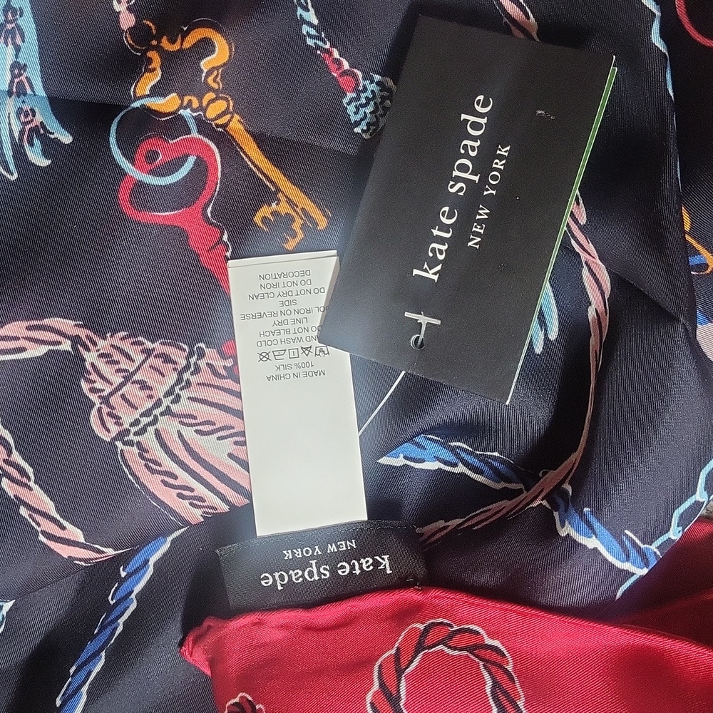 Kate Spade Lock and Key Silk Square Scarf - Picture 5 of 10